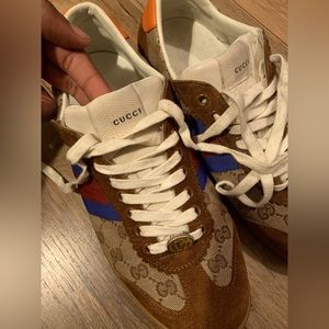 Gucci Men’s G74 Brick Red Beige Sneakers